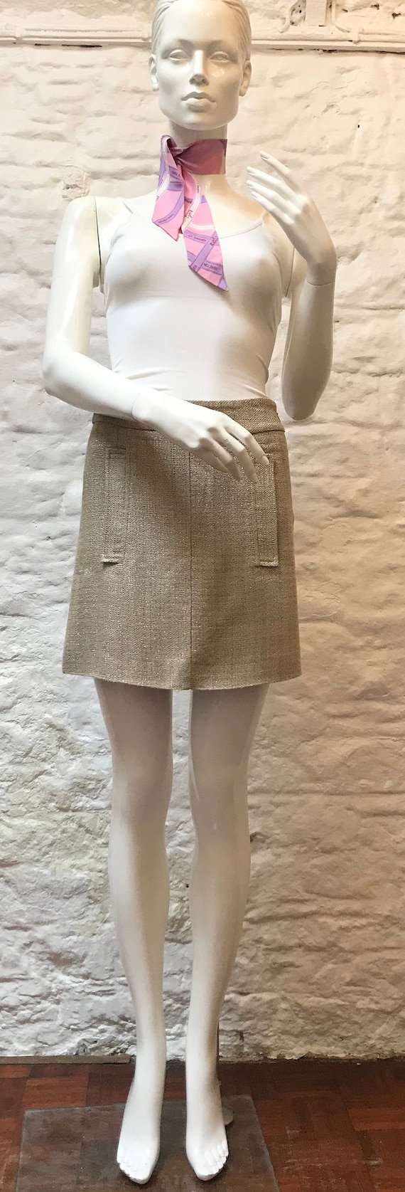 Etro Gold Mini Skirt with Pockets