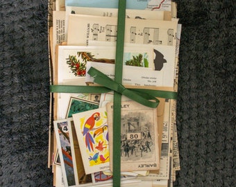 100 Genuine British Vintage Paper and Ephemera Pack Collage Pack Junk Journal Craft Supplies