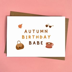 Tarjeta de cumpleaños de otoño para nena, feliz cumpleaños, otoño, para ella, para él, linda