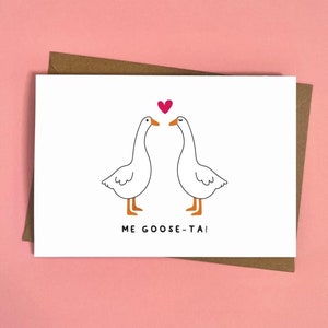 Gans Valentinstag Karte, niedlich, andere Hälfte, für ihn, für sie, Freund, Freundin, Frau, Mann