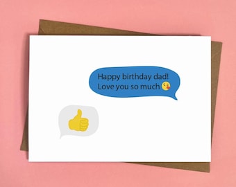 Thumbs Up, Text From Dad, Birthday Card, Funny, Birthday, Humour, Emoji, iMessage, iPhone