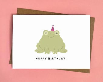 Frog Sitting Funny Birthday Card For Him - Great Card For