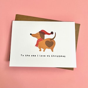 Dackel Weihnachtskarte, Liebe, Weihnachtskarten, süsse Weihnachtskarte, Andere Hälfte, süsse Karte, Hund, Dackel