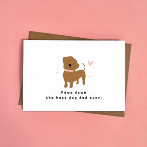 Bester Hund Papa, Hund Papa Karte, Karte vom Hund, niedlich, Liebe, Paws Down, Vatertagskarte, Geburtstagskarte
