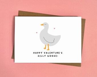 Dummer Gans, Valentinstag Karte, andere Hälfte, für Ihn, Für Sie, Freund, Freundin, Frau, Mann, Karte von Treacle And Blush