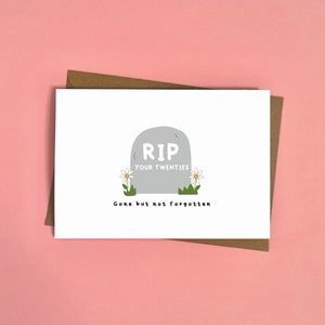 RIP Années 20, carte d'anniversaire 30e, carte d'anniversaire drôle, joyeux anniversaire, 30e, humour, anniversaire, 30e cartes, anniversaire