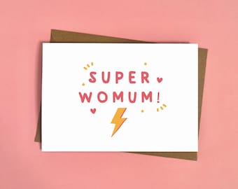 Super femme, meilleure maman, carte de fête des mères, super-héros, je t'aime maman, maman fabuleuse, carte de Superwoman, mère, coeur,