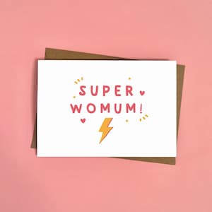 Super femme, meilleure maman, carte de fête des mères, super-héros, je t'aime maman, maman fabuleuse, carte de Superwoman, mère, coeur,