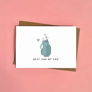 Mejor papá por par, bolsa de golf, tarjeta para papá, tarjeta de golf, tarjeta de cumpleaños, tarjeta del día del padre, par, mejor papá, mejor papá de todos los tiempos