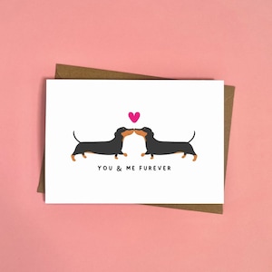 Biglietto di San Valentino con cane salsiccia, San Valentino, Anniversario, Biglietto di San Valentino, Bassotto, Innamorato, Carino, Io e te, Gioco di parole, Per sempre, Per lui, Per lei