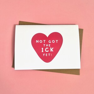 Not Got The Ick Yet, grappige kaarten, gen Z, hart, Valentijnsdagkaarten, kaart voor hem, kaart voor haar, kaarten voor Valentijnsdag, schattig, roze