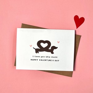 Ich liebe dich so viel, Valentinstag, Wursthund, Dackel, süß, Liebe, Hund, Valentinstag Karten