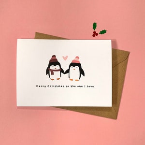 Al Que Amo, Pingüinos, Feliz Navidad, Lindo, Amor, Otra Mitad, Individual o Pack, Tarjeta de Navidad