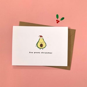 Avo Great Christmas, Avocado, Wortspiel, Lustig, Süß, Frohe Weihnachten, Weihnachtskarte, Einzelkarte oder Pack
