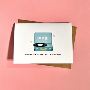 Oldie But Goodie, Father's Day Card, Dad, Old, Record Player, Funny, Humour, Music