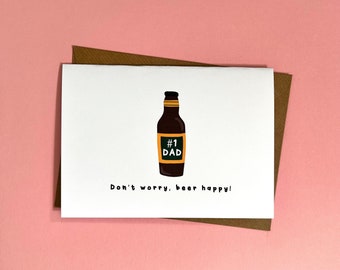 Bier-Vatertagskarte, keine Sorge, Bier glücklich, Wortspiel, lustig, Vatertag, Humor