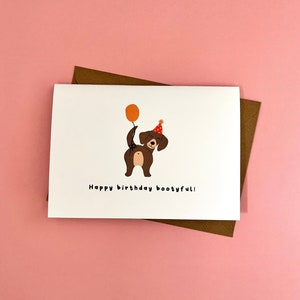 Carte de chien saucisse, chien saucisse, carte d'anniversaire, cartes d'anniversaire, drôle, jeu de mots, teckel, carte teckel
