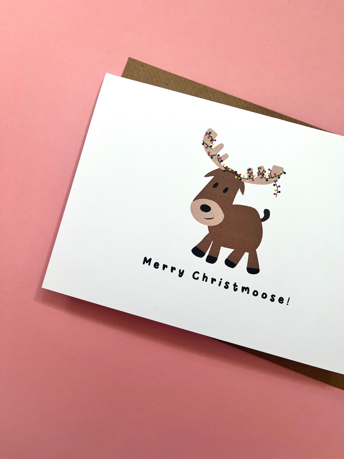 Moose Christmas Card Moose Funny Cute Christmas Cards - Etsy
