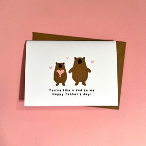 Je bent als een vader voor mij, stiefvader, Vaderdagkaarten, Vaderdag, schattig, beren