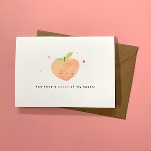 Hai una pesca del mio cuore, biglietto divertente, pesca, amore, biglietto anniversario, frutta, biglietto divertente, biglietto umoristico, altra metà