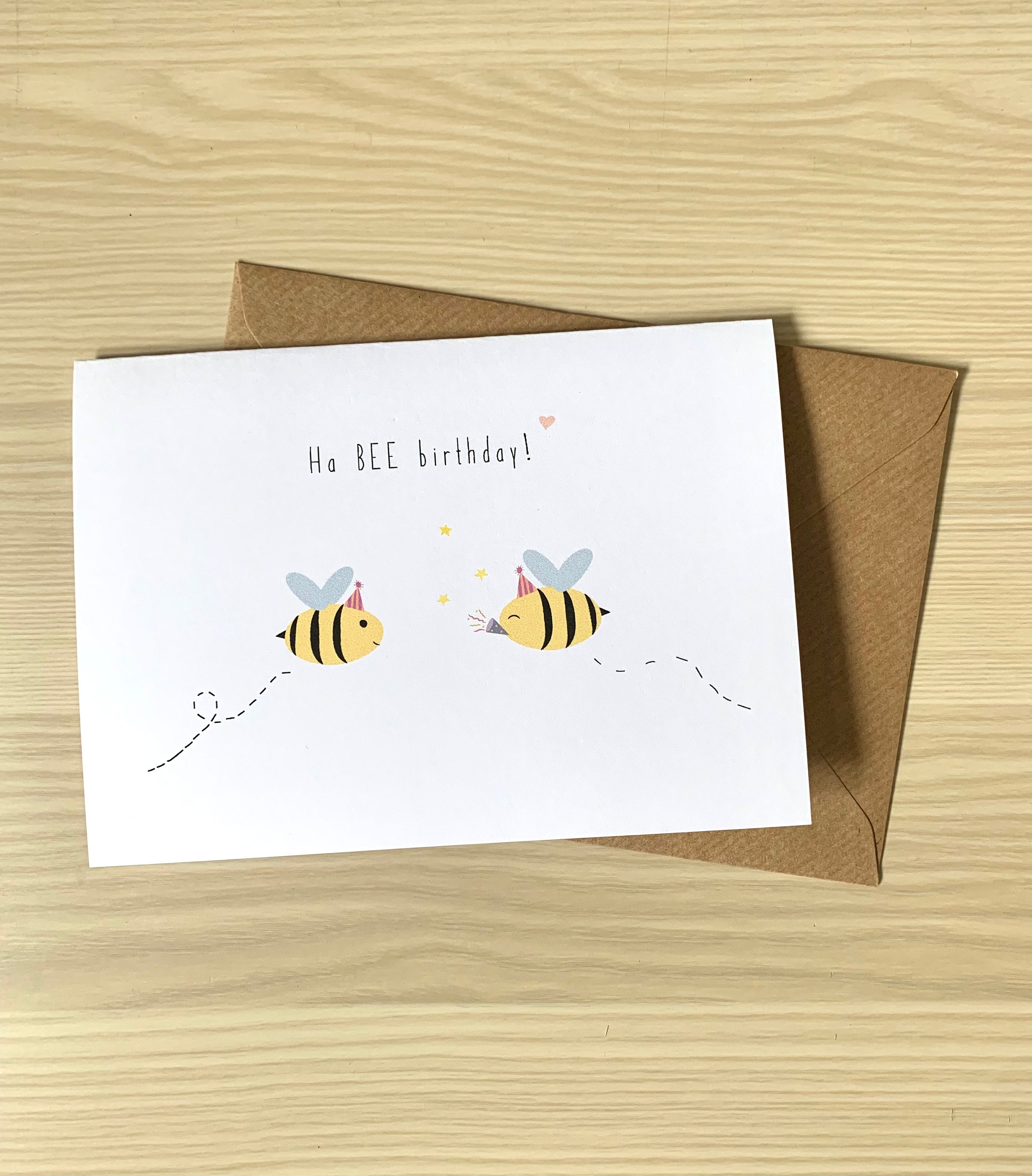 Ha Bee Birthday Card, Bee Card, Cute Bee Cards, Happy Birthday Card