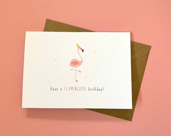 Have a Flamingood Birthday, Flamingo, Pink, Birthday, Cute, Pun, Happy Birthday, Humour, Funny, Summer