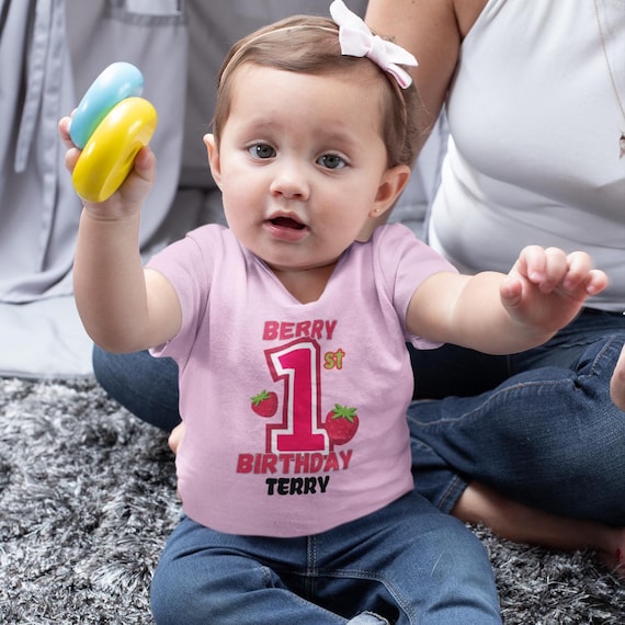 Berry 1st Birthday T-shirt, Personalized Birthday Shirt, Baby's