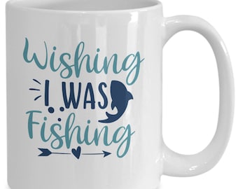 Wishing i was fishing-mug