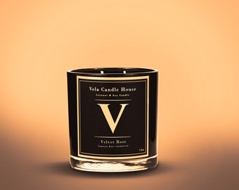 Velvet Rose Soy Candle | Damask Rose Sandalwood | Luxury Gift for Her | Mother’s Day Candle Gift | Hand Poured Essential Oil Candle