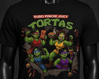 Puro Pinche Juicy Tortas T-Shirt, Funny Mexican Food Parody Tee