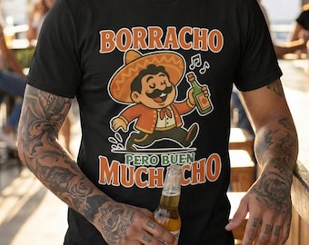 Borracho Pero Buen Muchacho, Camisa Española para Beber, Cerveza Lover Presente, Camiseta de Cumpleaños de Papá Latino