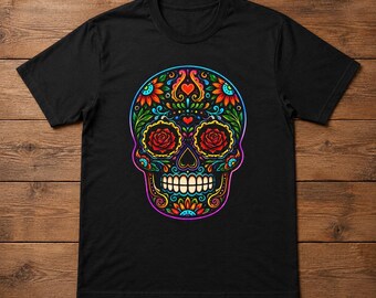 Dia De Los Muertos Shirt, Sugar Skull T-Shirt, Day of the Dead Tee, Mexican Skull Shirt, Calavera Graphic Tee, Halloween Skeleton Shirt