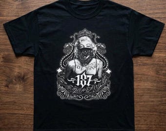 187 Inc T-Shirt, Chicano Streetwear, tattoo style Tee, Old English Graphic Top