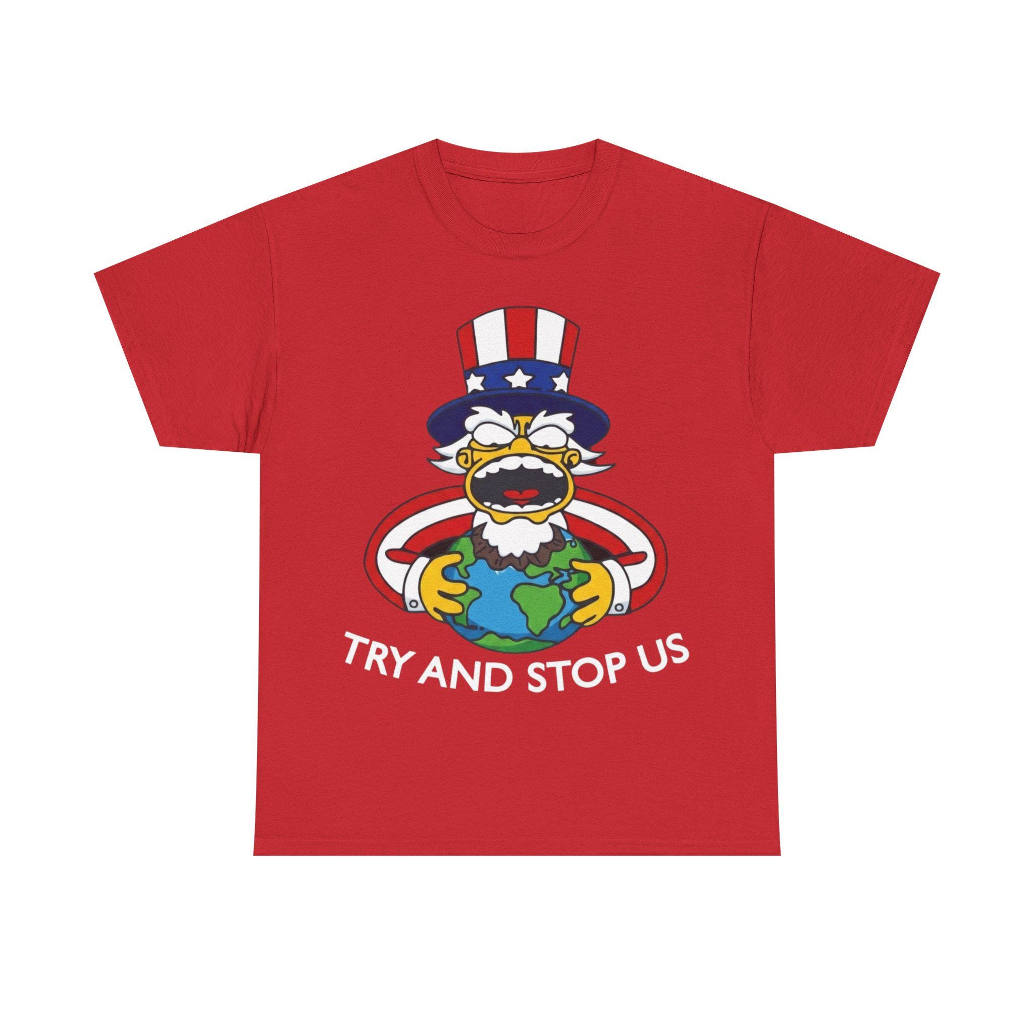 ザ・シンプソンズ ホーマー アンクル・サム Tシャツ、面白いアメリカ人 