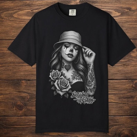 Payasa Graphic Tee, Lowrider Clothing, Chicana Tattoo Art Streetwear, Chicano Culture Shirt, Urban Vintage Style Tee, Barrio Fashion