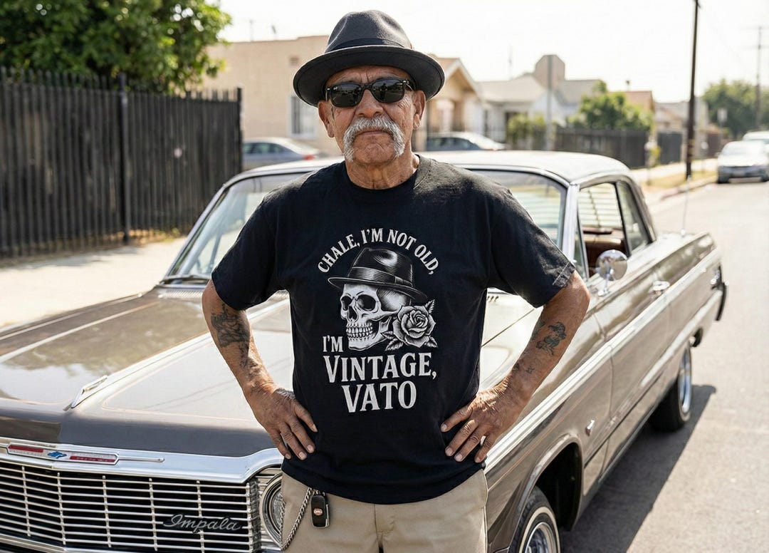 Vintage Vato T-shirt, Chicano Skull Graphic Tee - Etsy