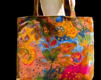 25. Brillantsamt der Firma Niedieck Shopper Tasche Bag Samt Henkeltasche Selbst gemacht Blumen