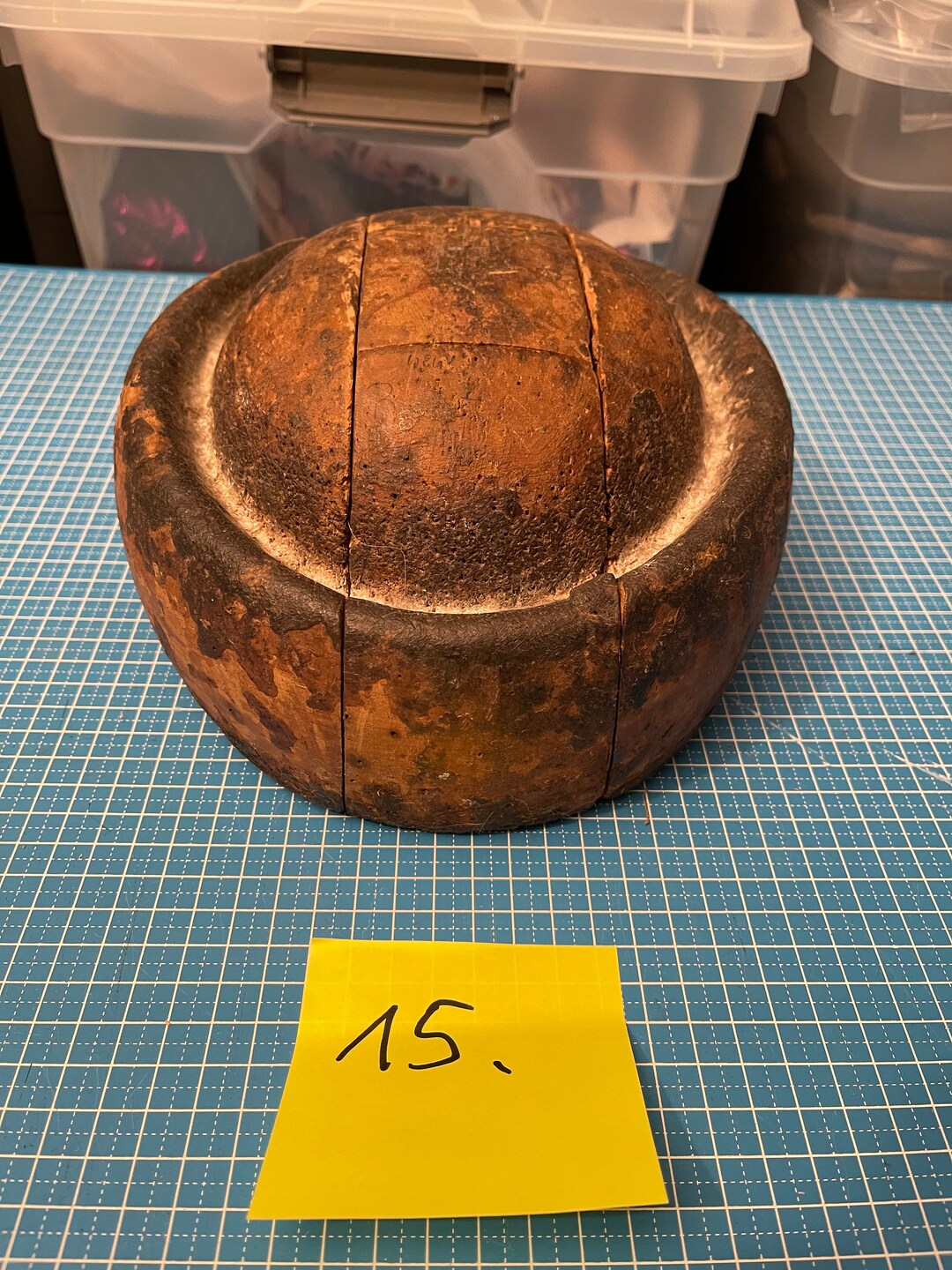 15. Vintage Millinery Hat Block Shape Wooden Hat Shape Hatter Modist