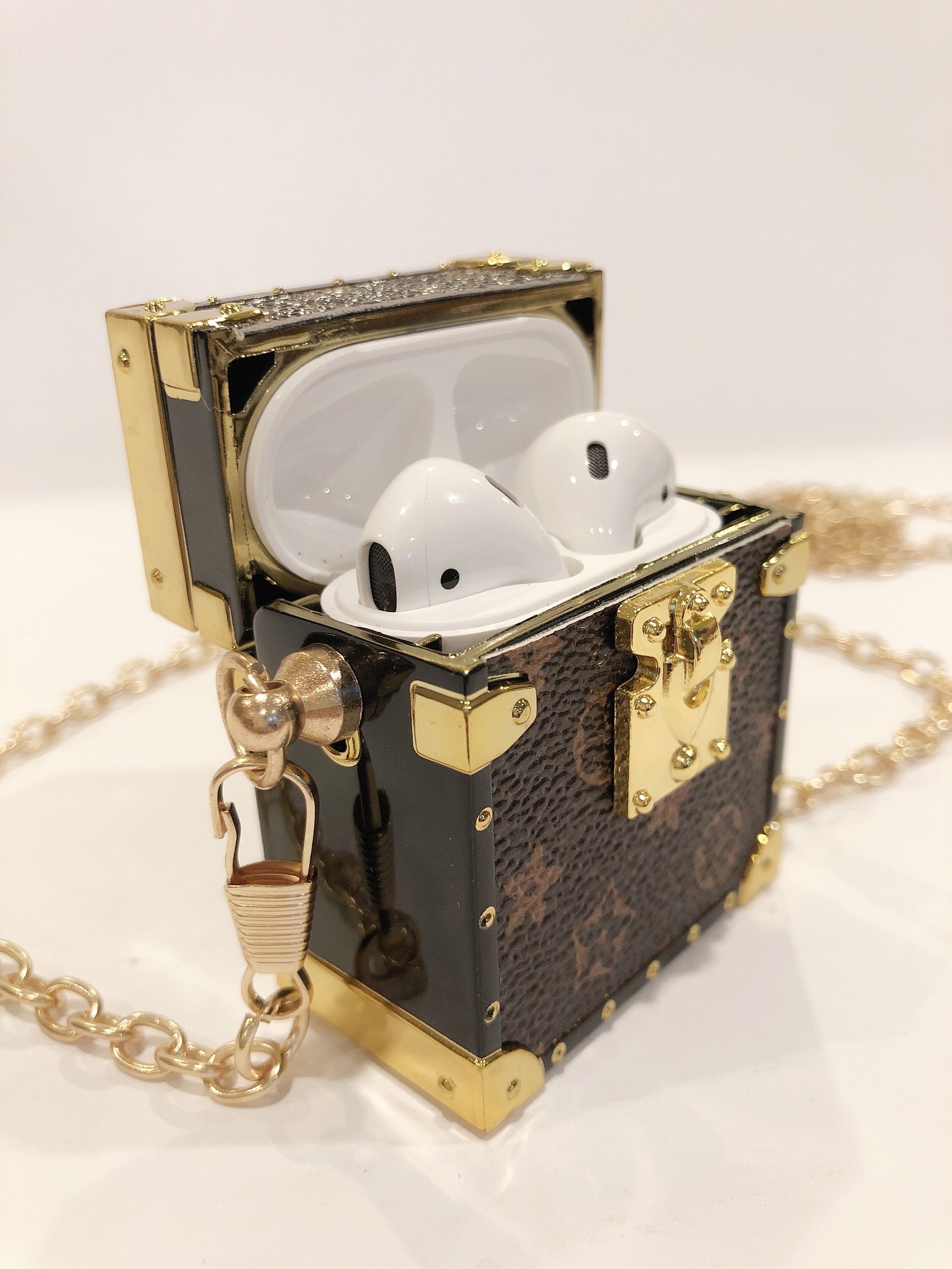 Apple Airpods 1 or 2 Case With Gold-tone Chain Crossbody 