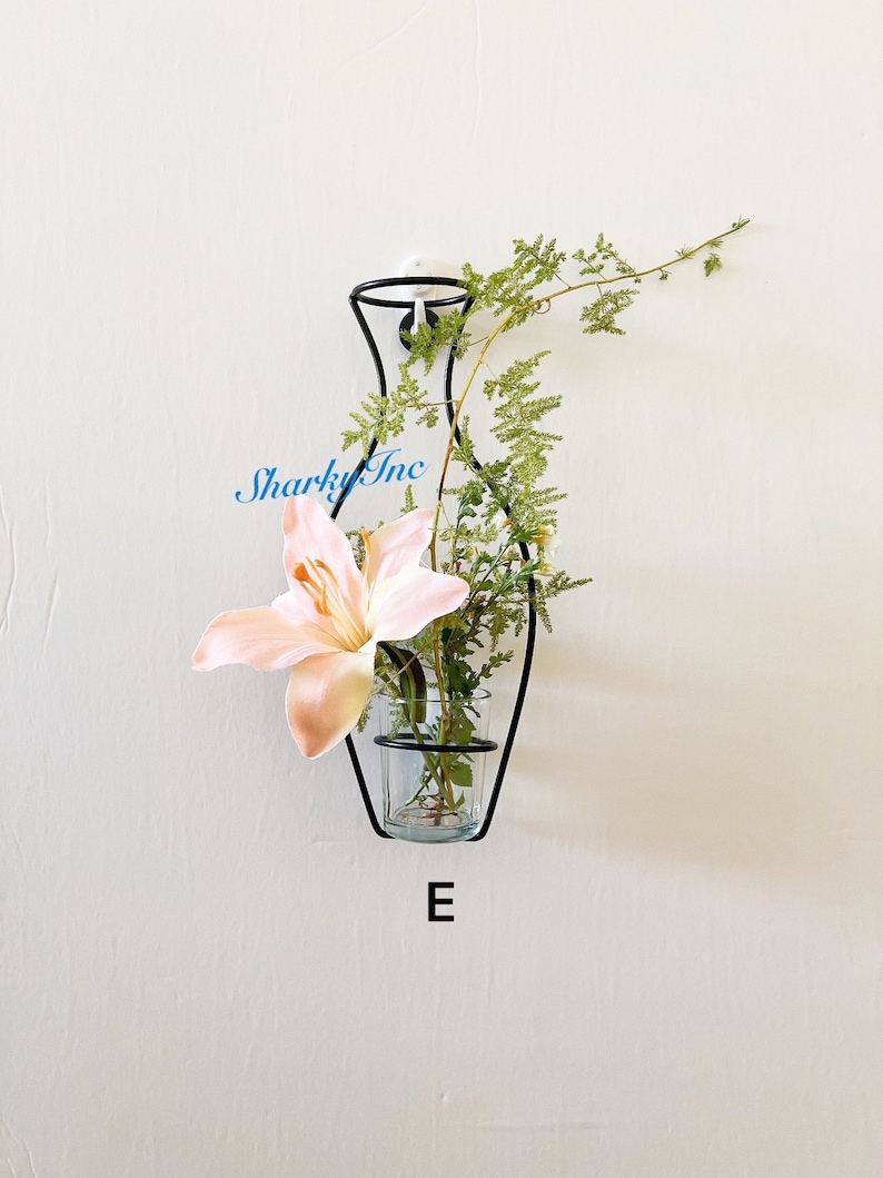 Iron Flower Vase Wall Decor Etsy