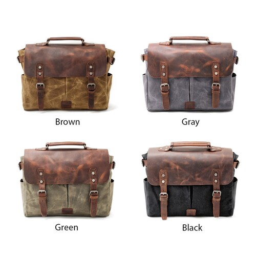 Men's Leather Messenger Bag Motorcycle Side Pouch Very Etsy