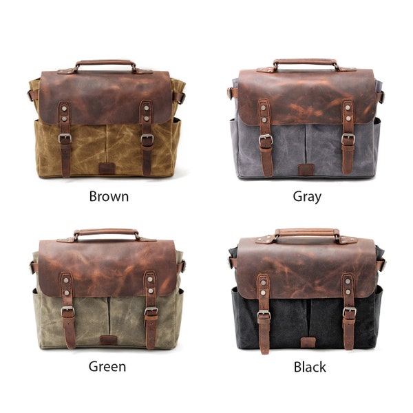 Men's Leather Messenger Bag Motorcycle Side Pouch very durable Leather Saddlebags bag for man Casual and handsome canvas bag
