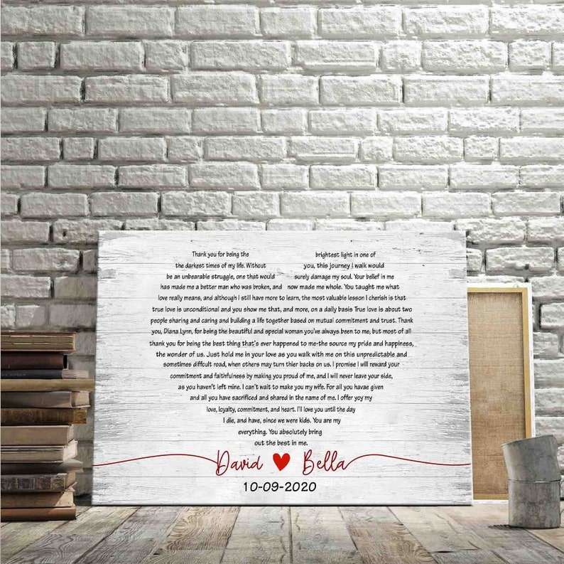 Custom song lyrics Canvas Personalized Canvas His and Hers Etsy