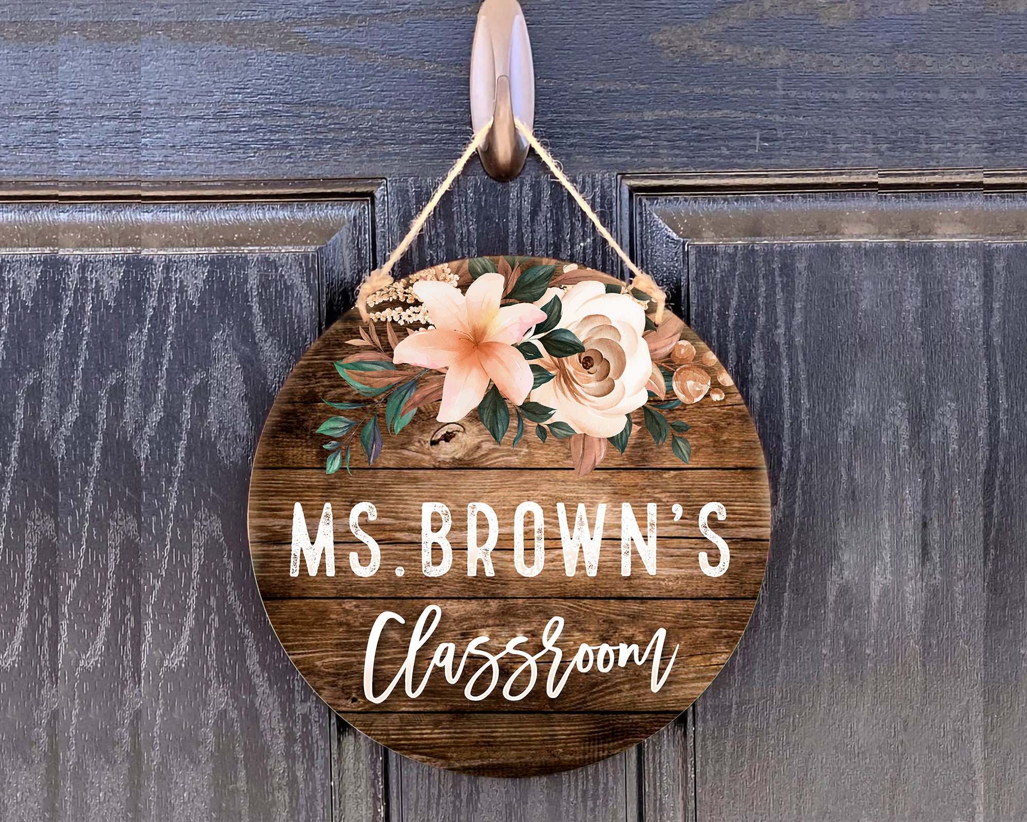 Letrero personalizado de la puerta del aula percha de puerta | Etsy