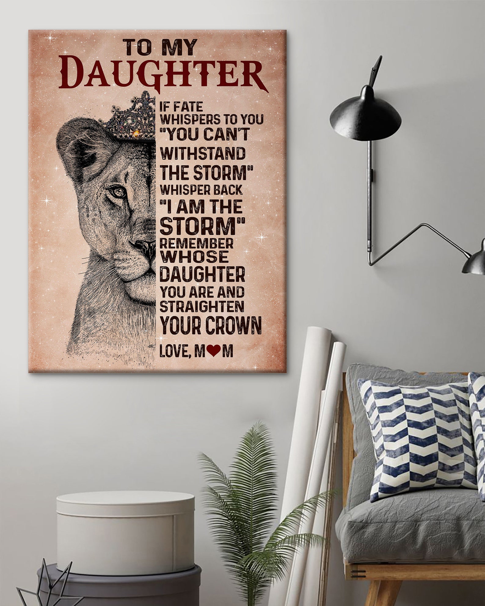 Personalized To My Daughter Lion Artwork Canvas Baby Lion Etsy