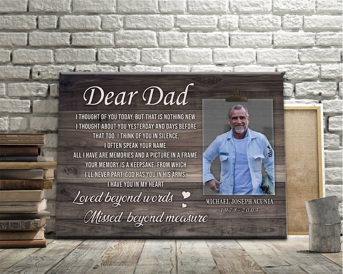 Personalized Loss Of Father Canvas Memorial Gift Wall Art Etsy