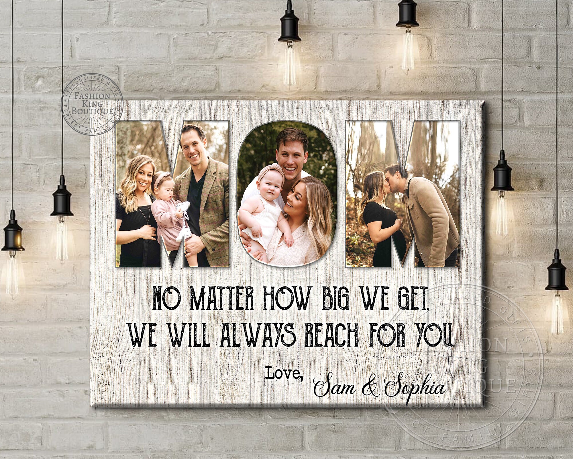 Personalized Mom Canvas Photo Wall Art Mom Appreciation Art Etsy