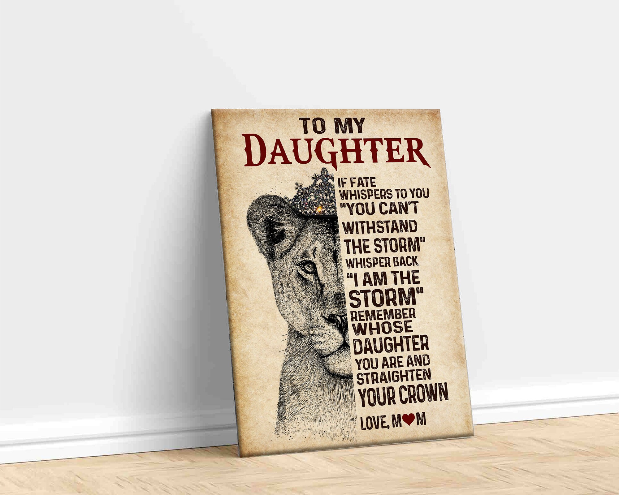 Personalized To My Daughter Lion Artwork Canvas Baby Lion Etsy