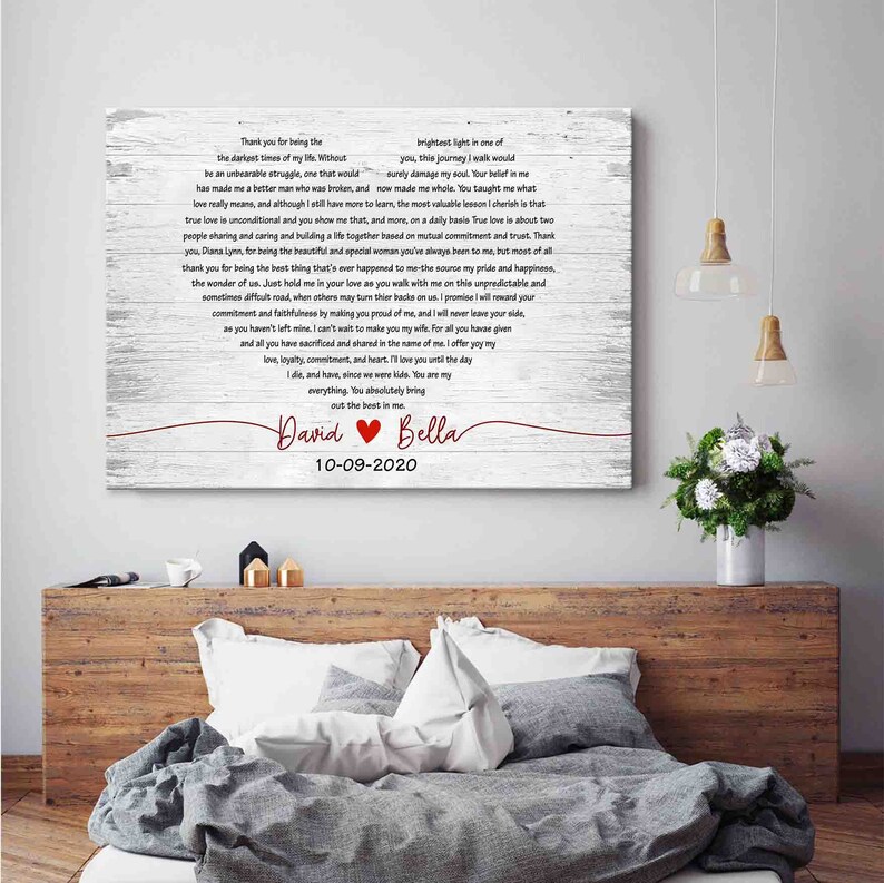 Custom song lyrics Canvas Personalized Canvas His and Hers Etsy