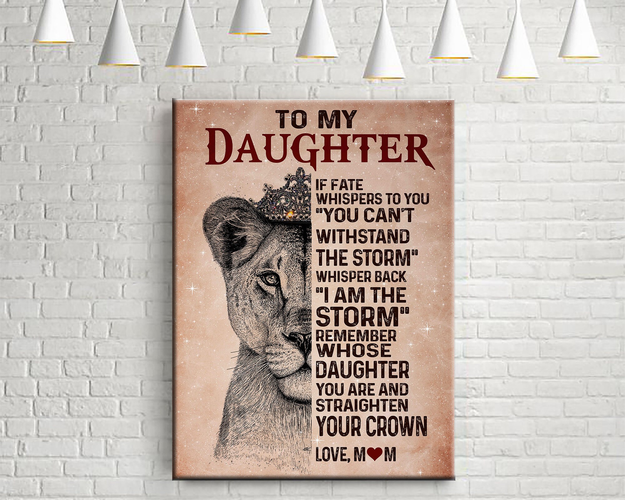 Personalized To My Daughter Lion Artwork Canvas Baby Lion Etsy